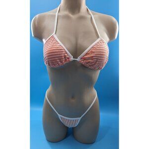 BODYZONE Orange velour ribbed 2 piece set dancer‎